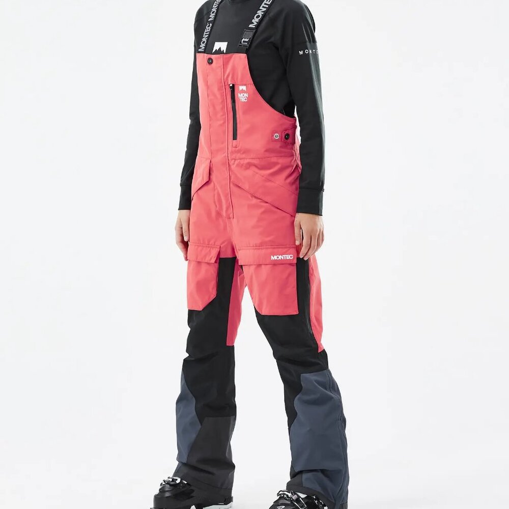 Montec Fawk Womens Ski Pants Coral/Black/Metal Blue XS